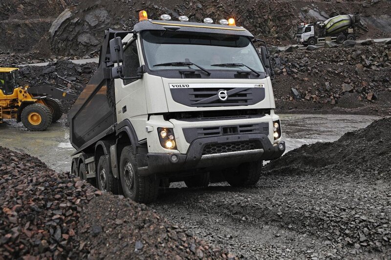 Volvo dump truck in quarry