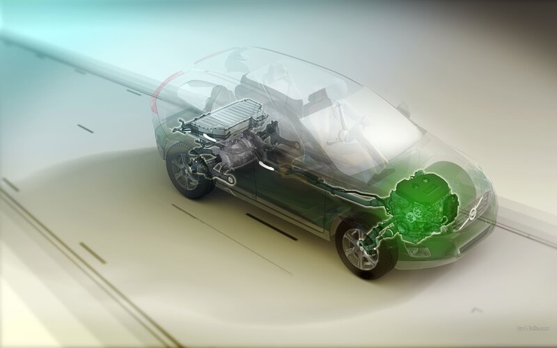 Volvo hybrid car engine diagram