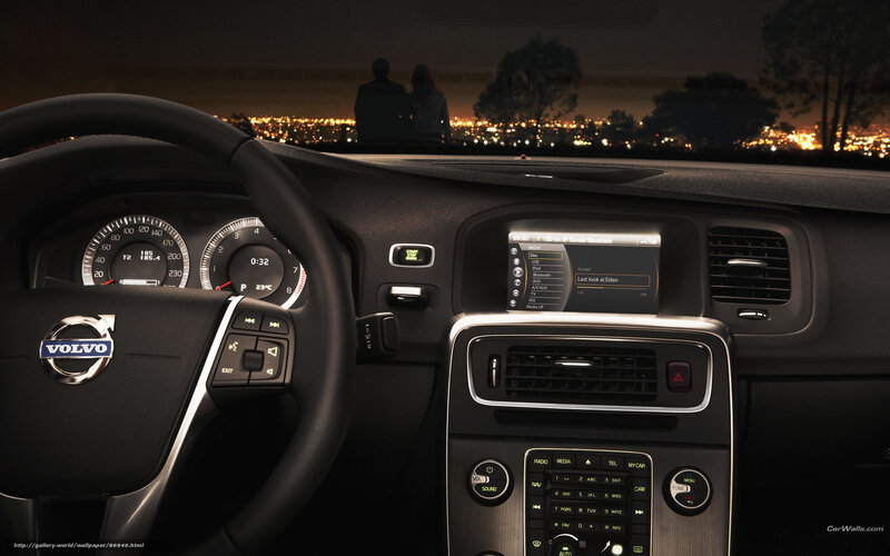 Volvo interior at night