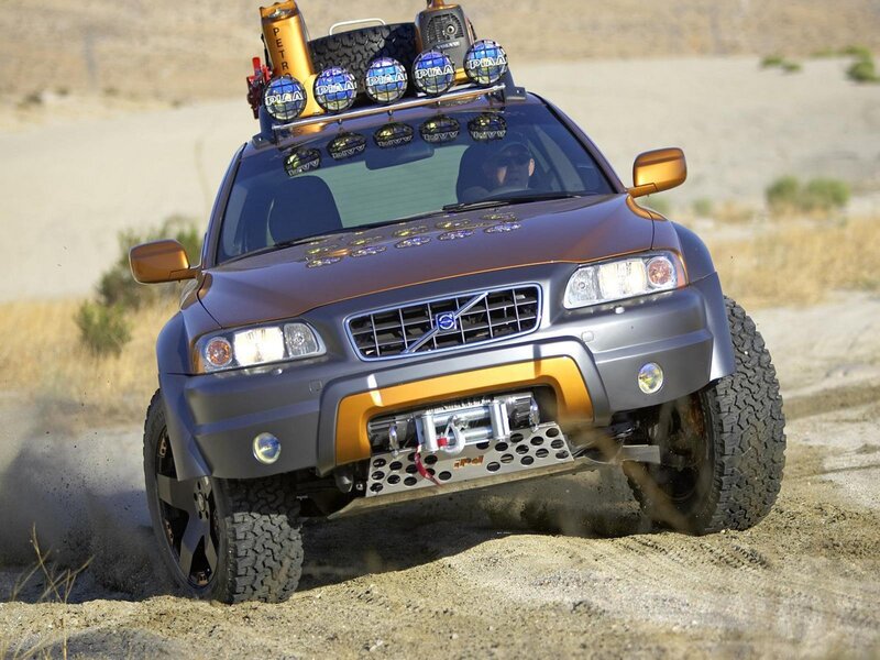 Volvo off-road vehicle in desert