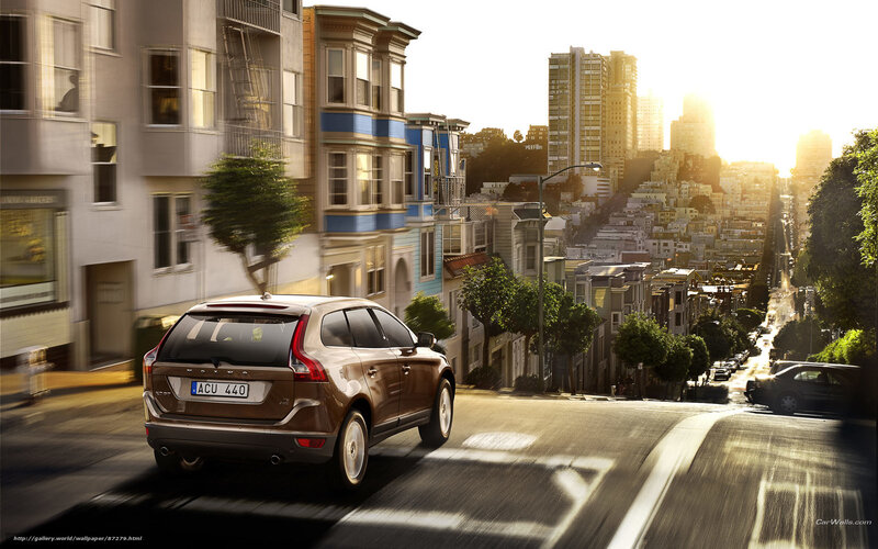 Volvo on a city street