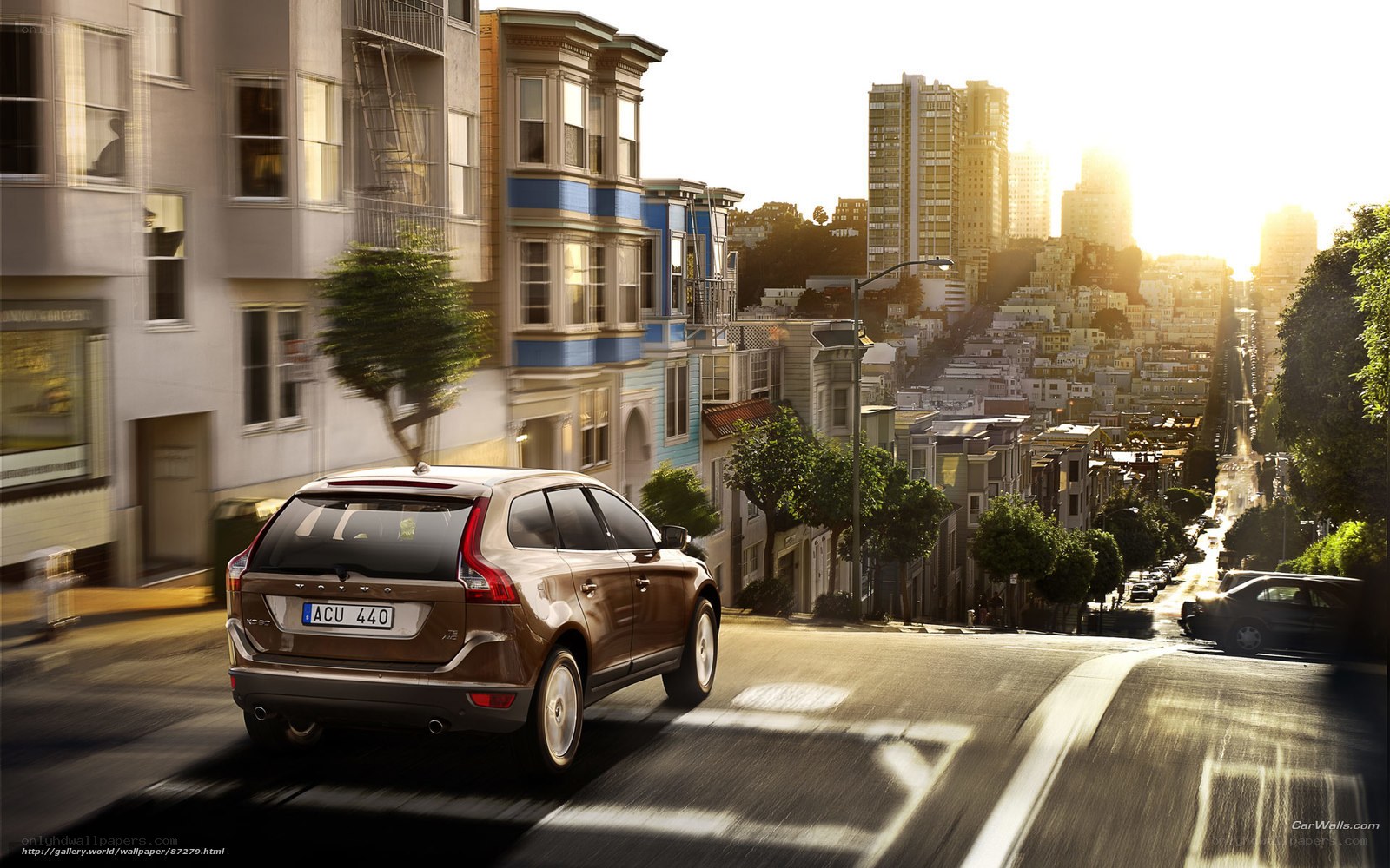Volvo on a city street