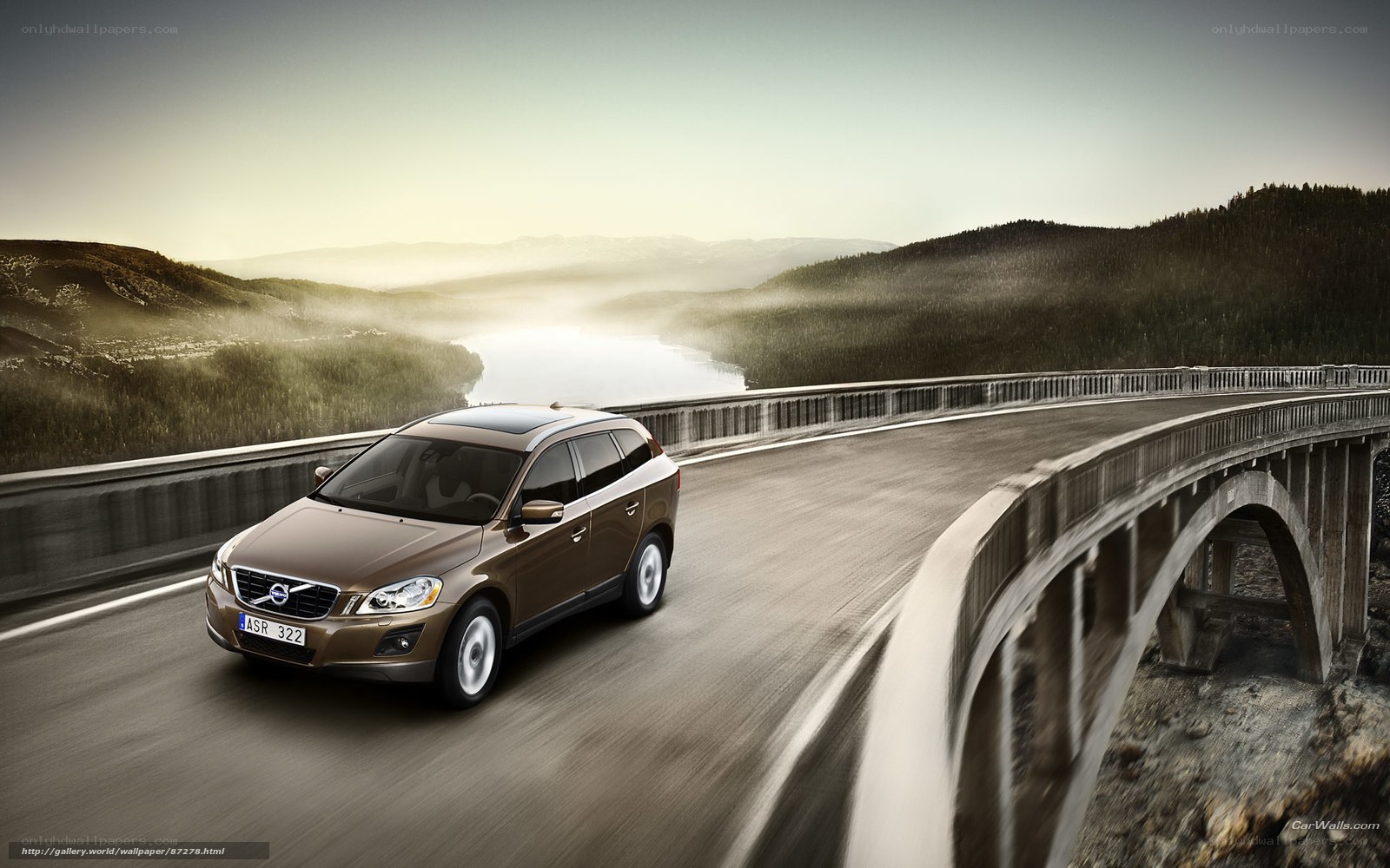 Volvo on a scenic bridge