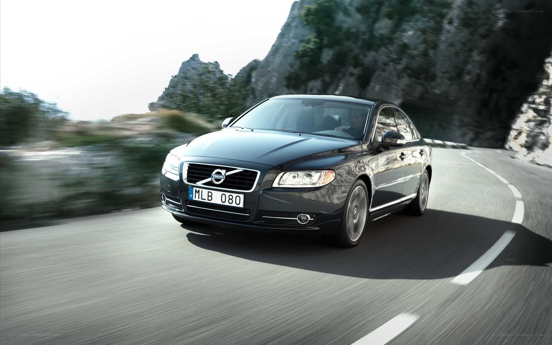 Volvo on a winding road