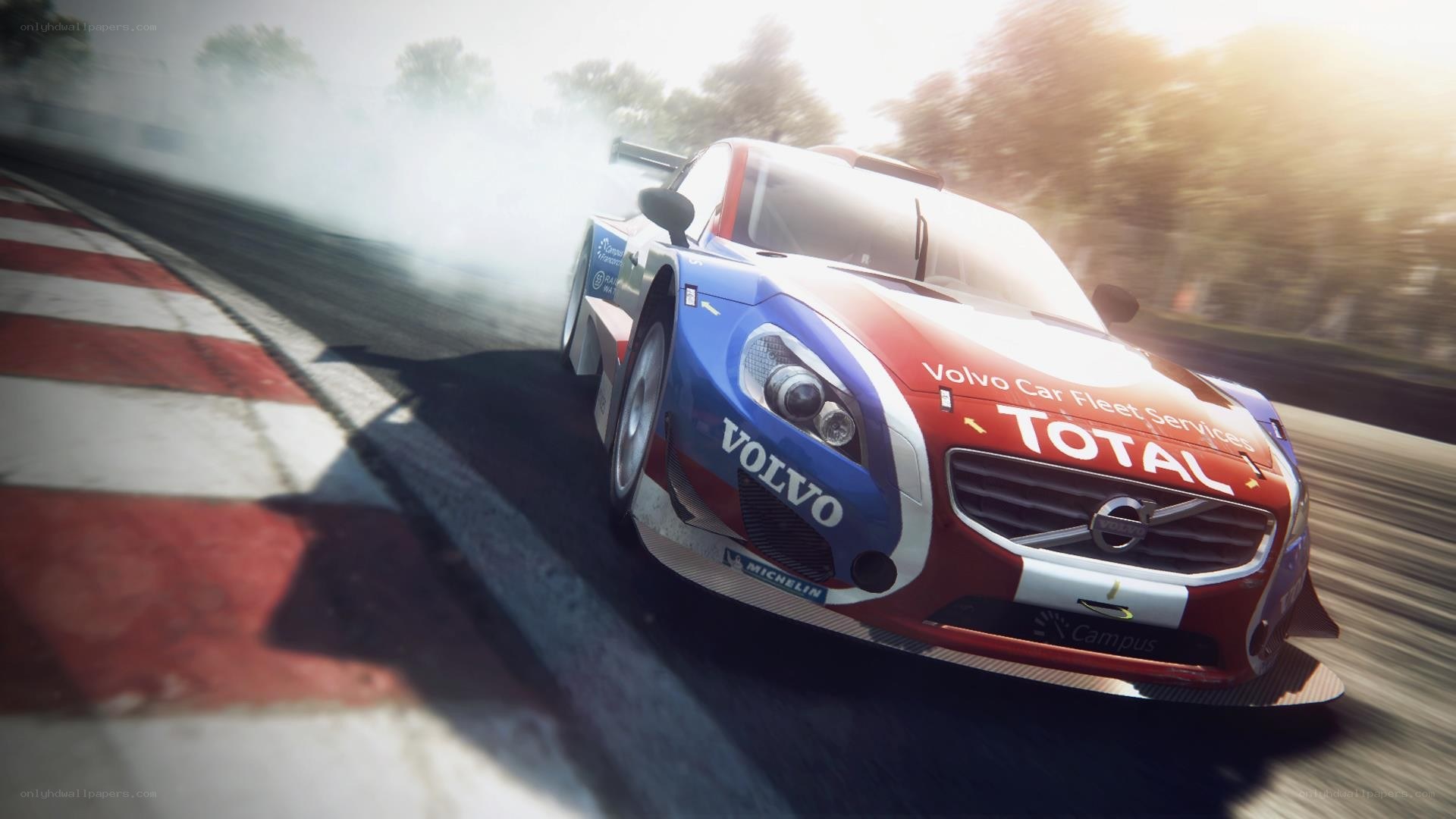 Volvo race car drifting