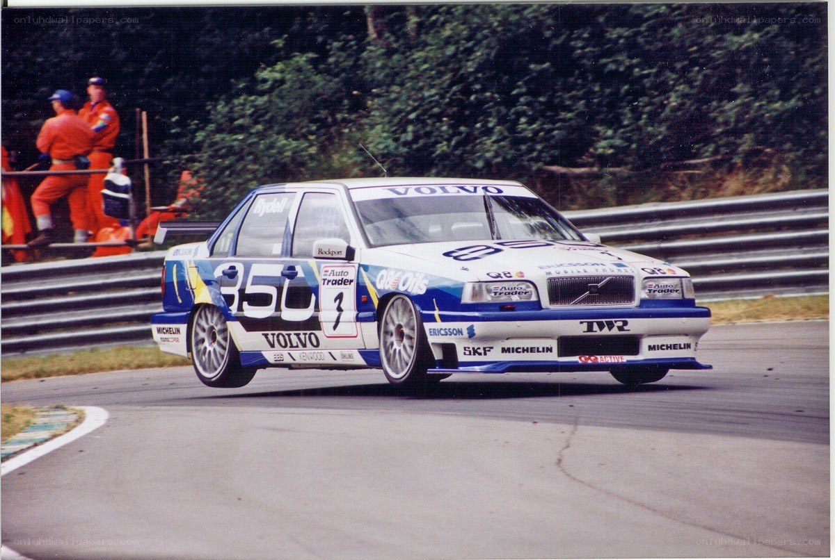 Volvo race car on track