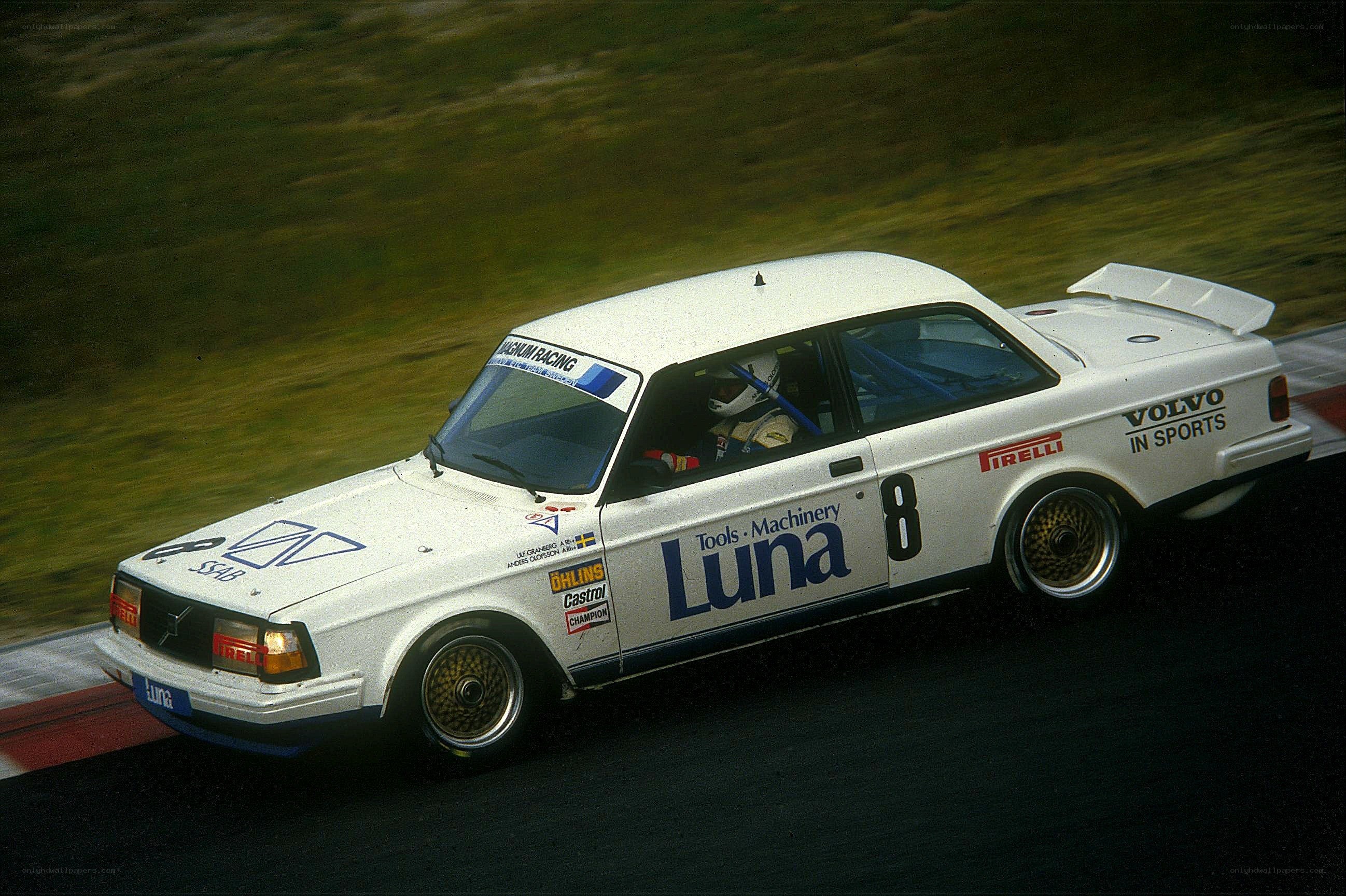 Volvo race car on track