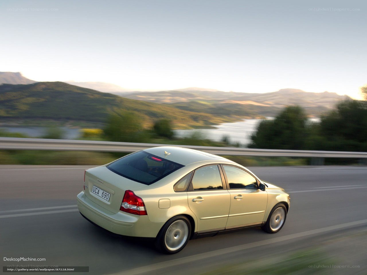 Volvo S40 on a scenic road