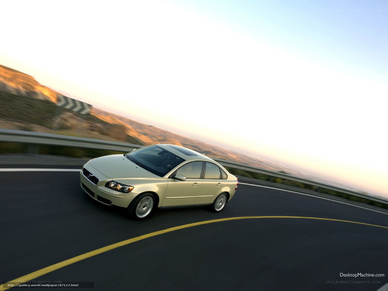 Volvo S40 on winding road