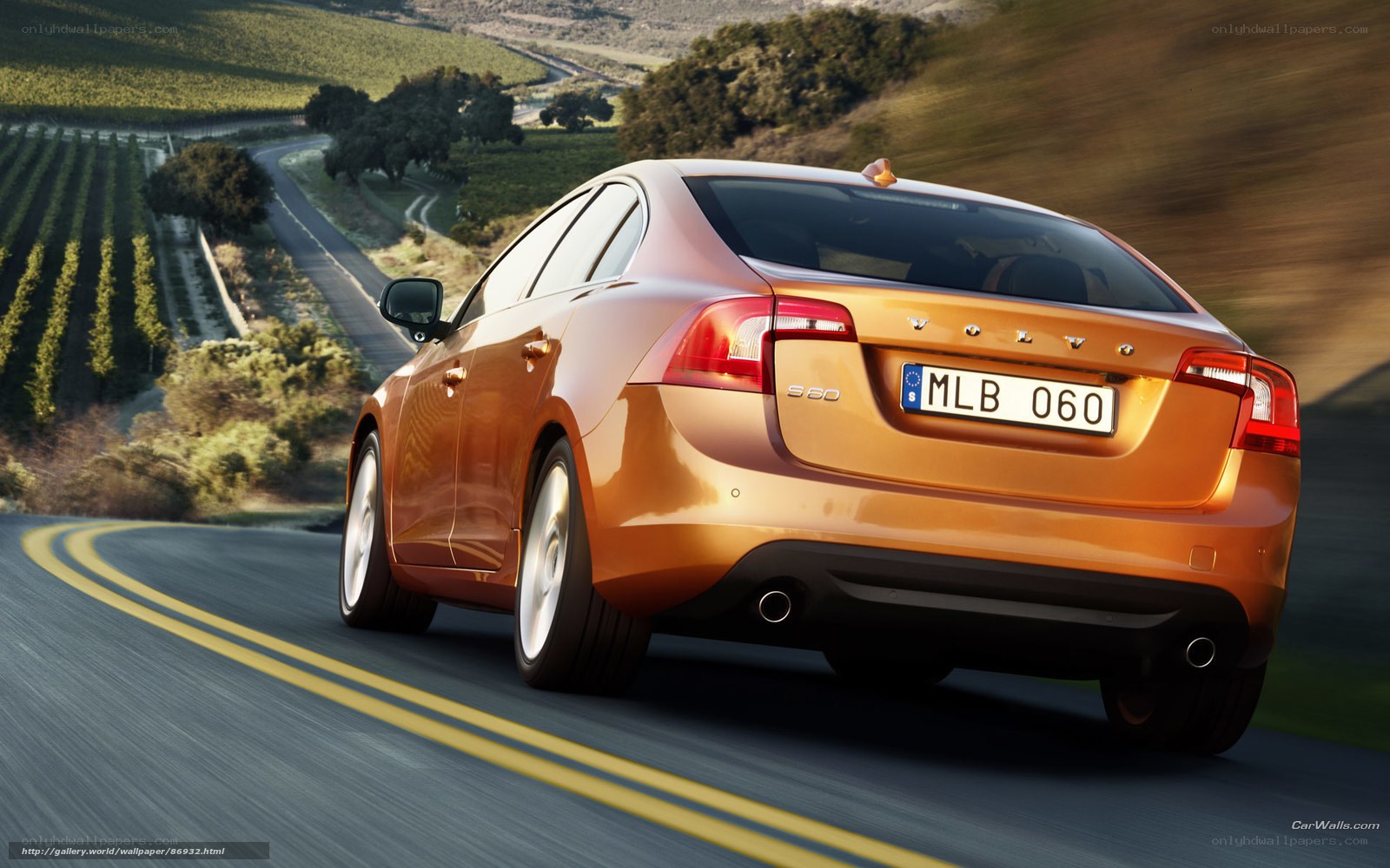 Volvo S60 on a winding road