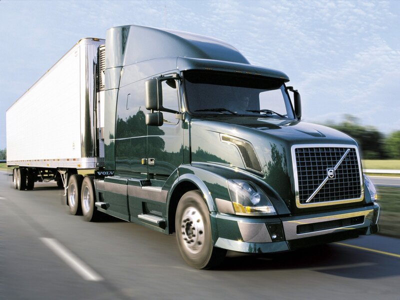 Volvo semi-truck on highway