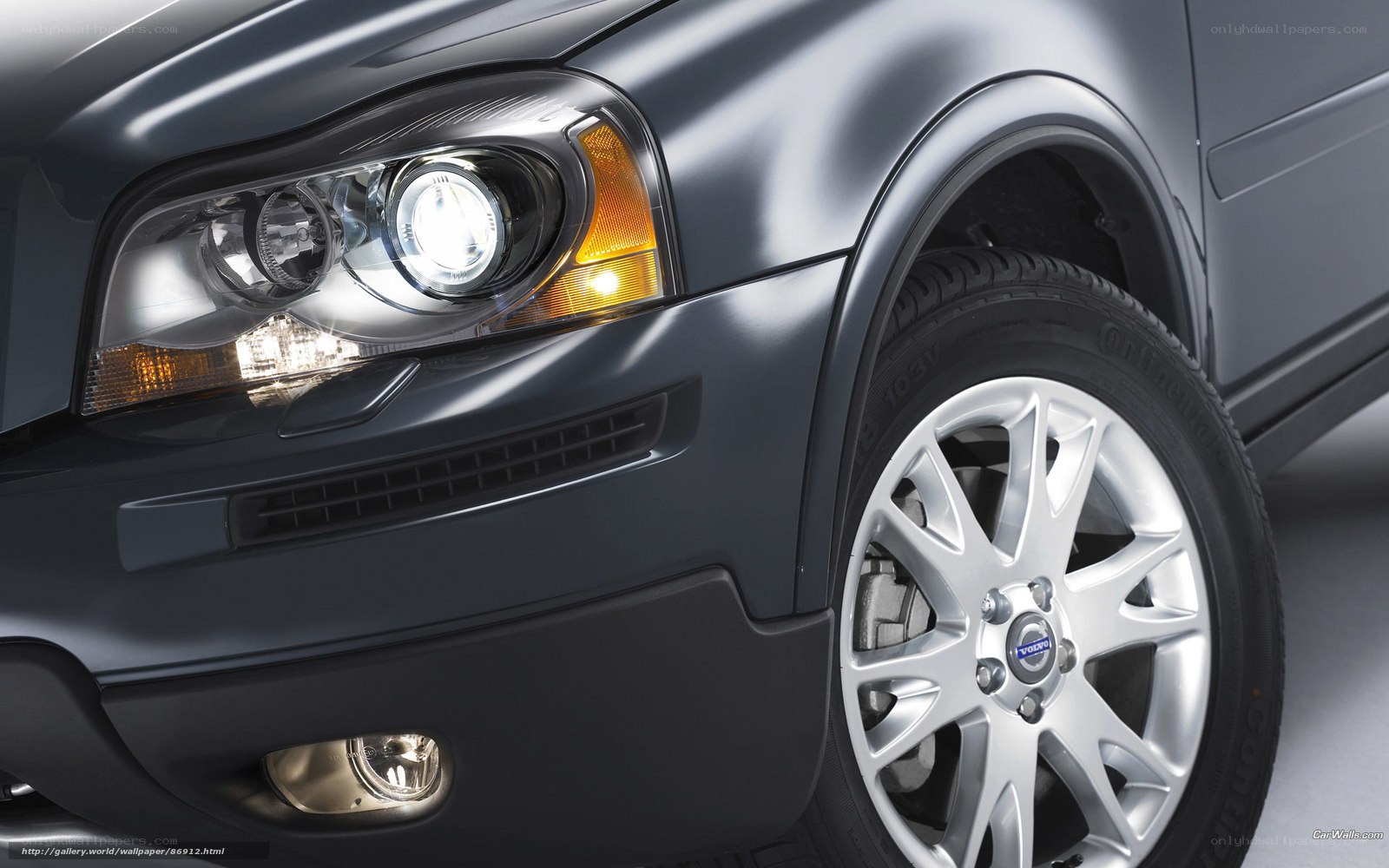 Volvo SUV front wheel and headlight