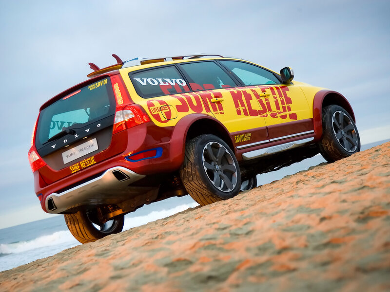 Volvo SUV on Beach — Yellow