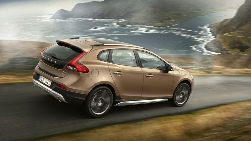 Volvo V40 driving on coastal road