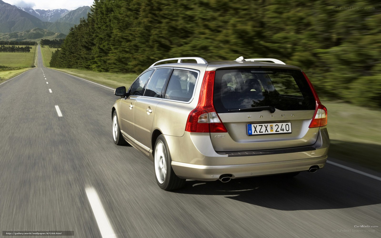 Volvo V70 driving on a road