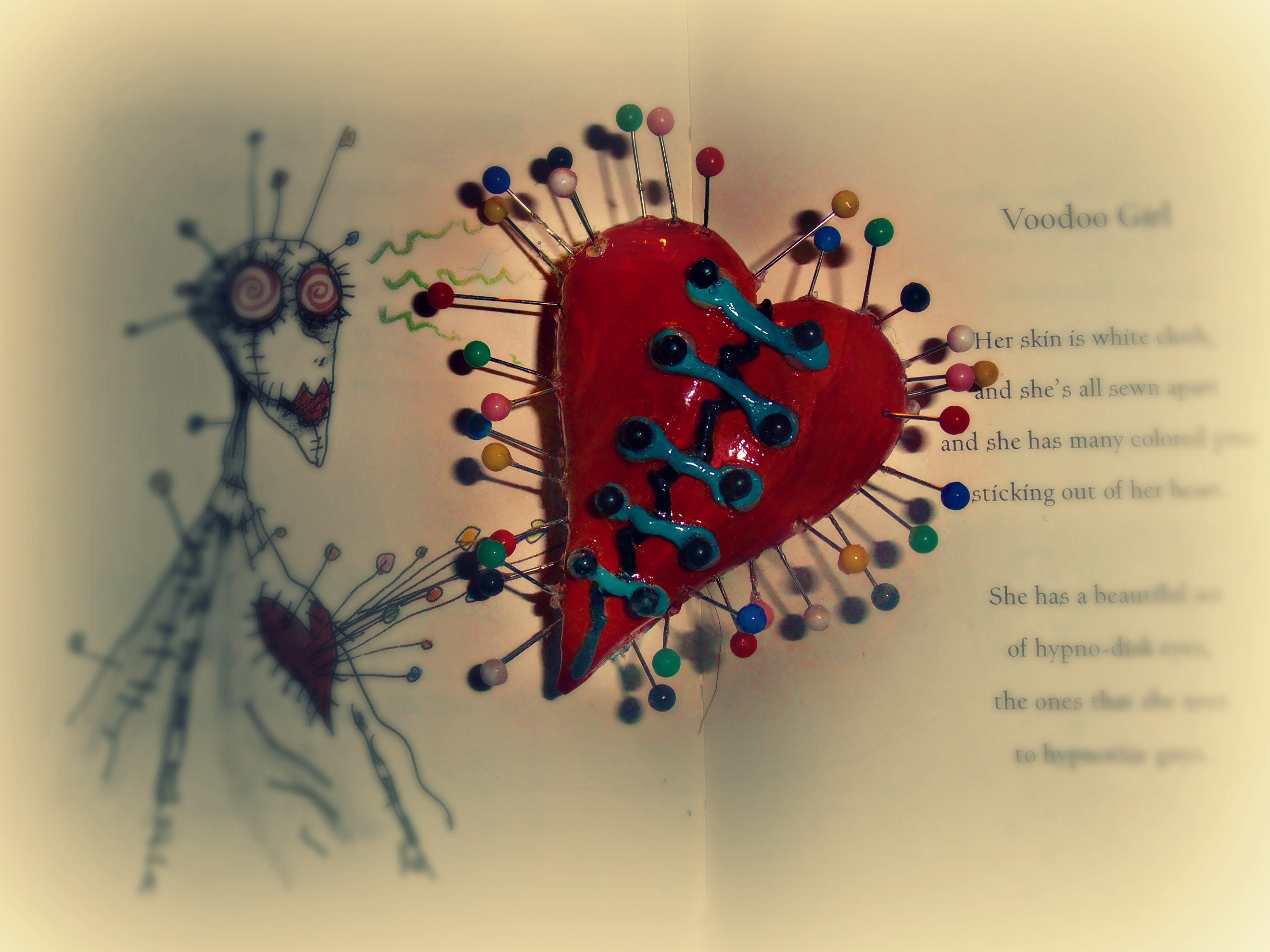 Voodoo doll heart art