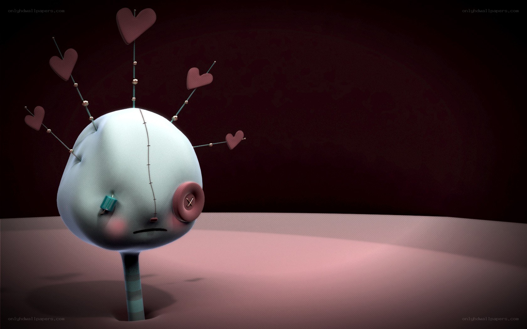 Voodoo doll with heart spikes