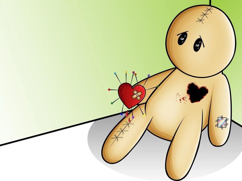 Voodoo Doll with Pins — Beige