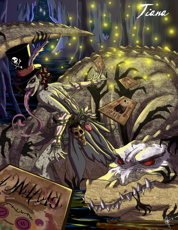 Voodoo witch with alligator