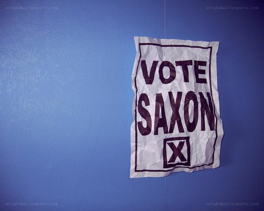 Vote Saxon campaign poster