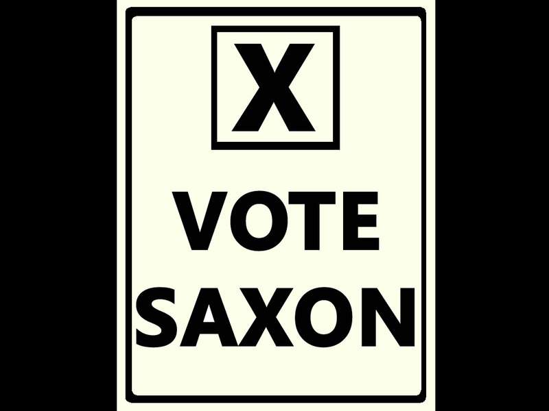 Vote Saxon sign