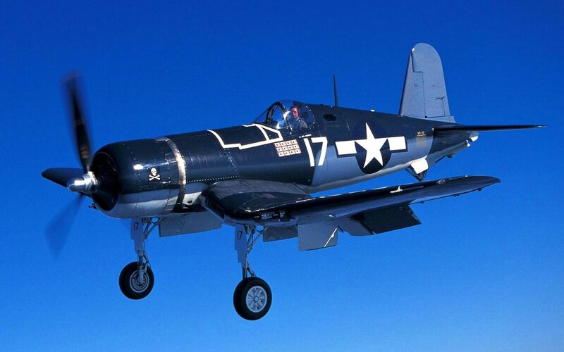 Vought F4u Corsair — Blue, Clear, Afternoon