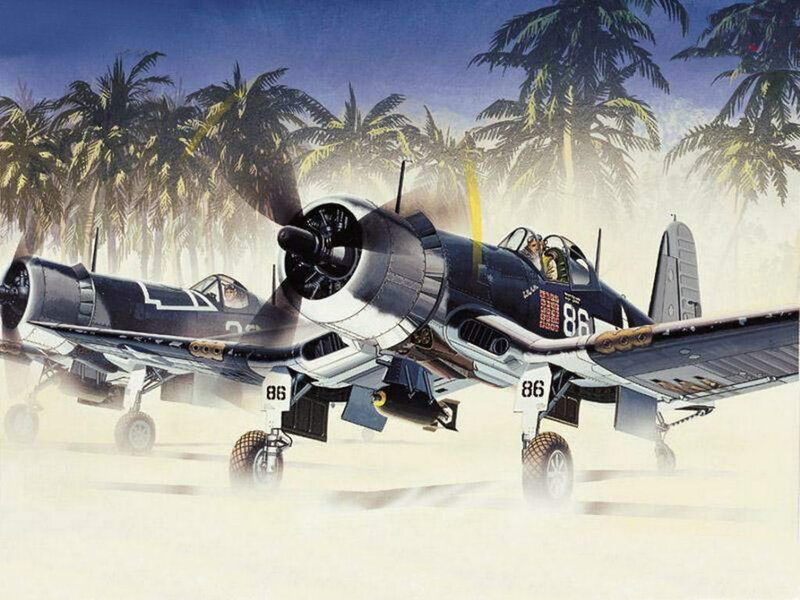 Vought F4u Corsair — Blue, Dramatic