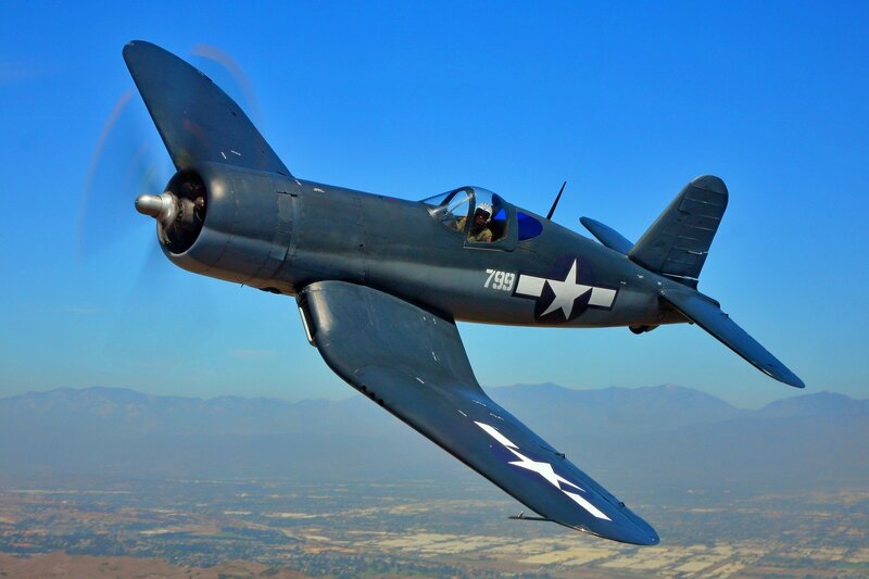 Vought F4u Corsair — Blue, Dynamic, Afternoon
