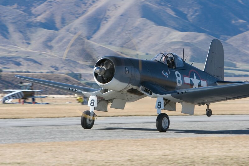 Vought F4U Corsair on runway