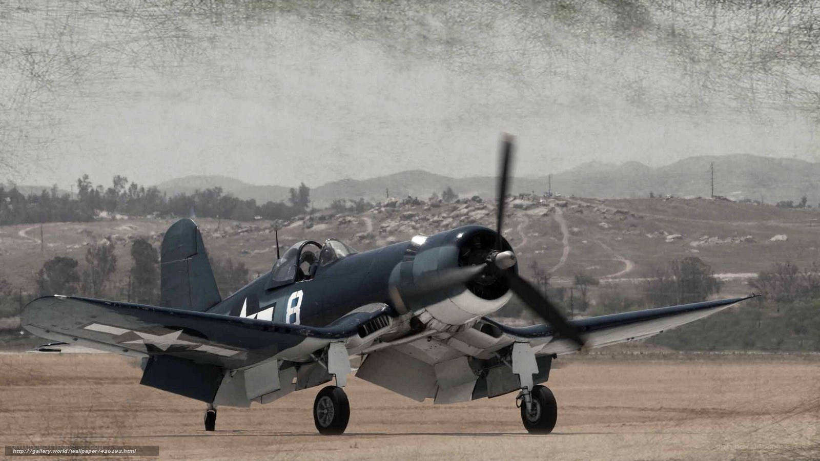 Vought F4U Corsair on runway