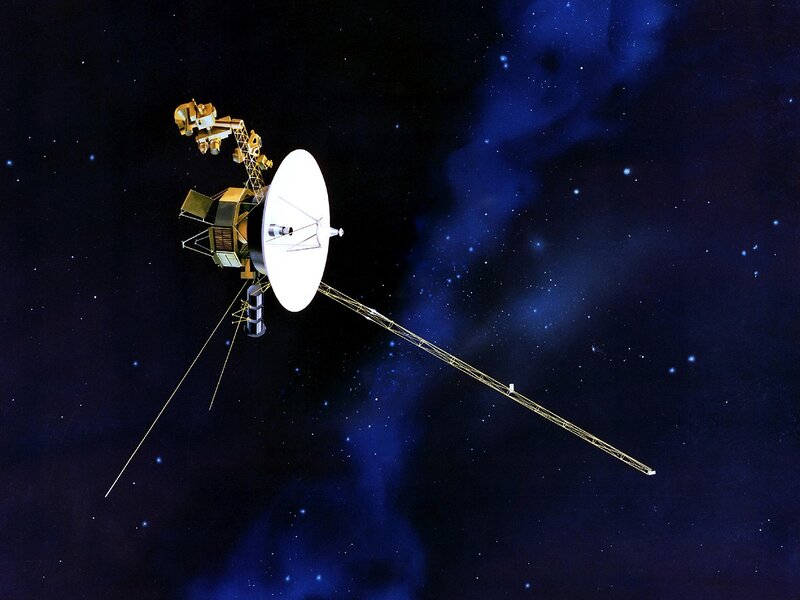 Voyager spacecraft in space
