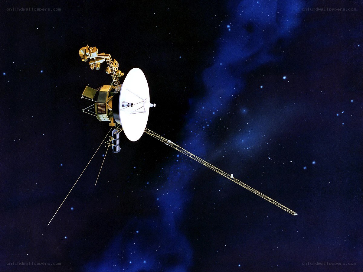 Voyager spacecraft in space