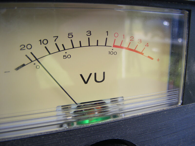 VU meter display close-up