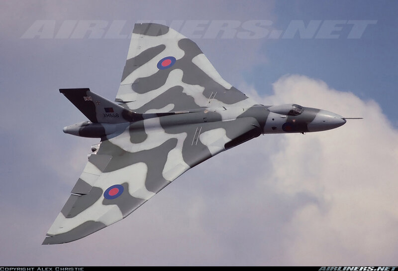 Vulcan Bomber Aircraft — Gray, Aerial