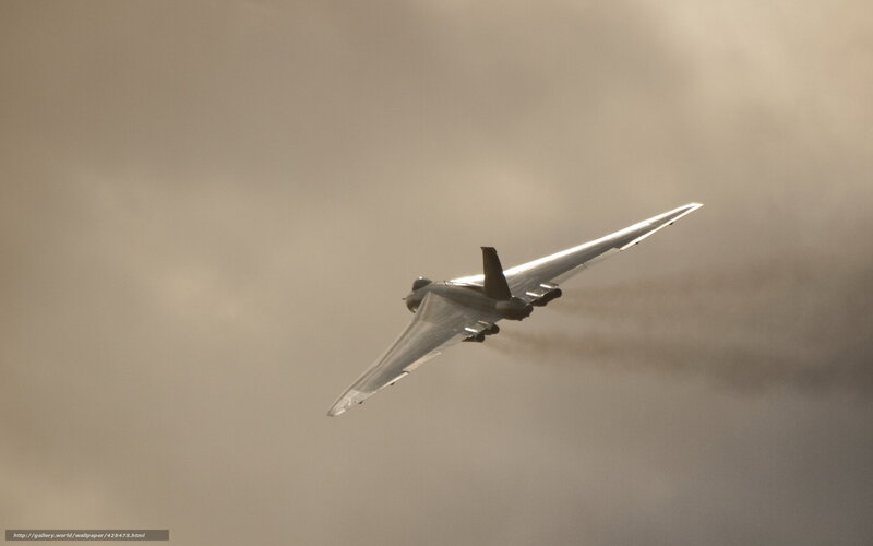 Vulcan Bomber Aircraft — Gray, Dramatic, Photograph, Smoke