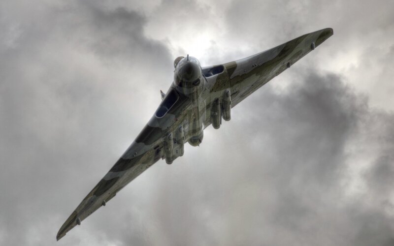 Vulcan Bomber Aircraft — Gray, Dramatic, Photograph
