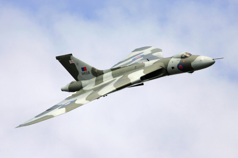 Vulcan Bomber Aircraft — Gray, Dynamic, Afternoon