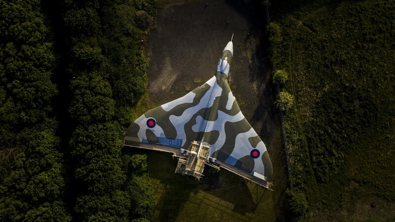 Vulcan Bomber Aircraft — Green, Dramatic