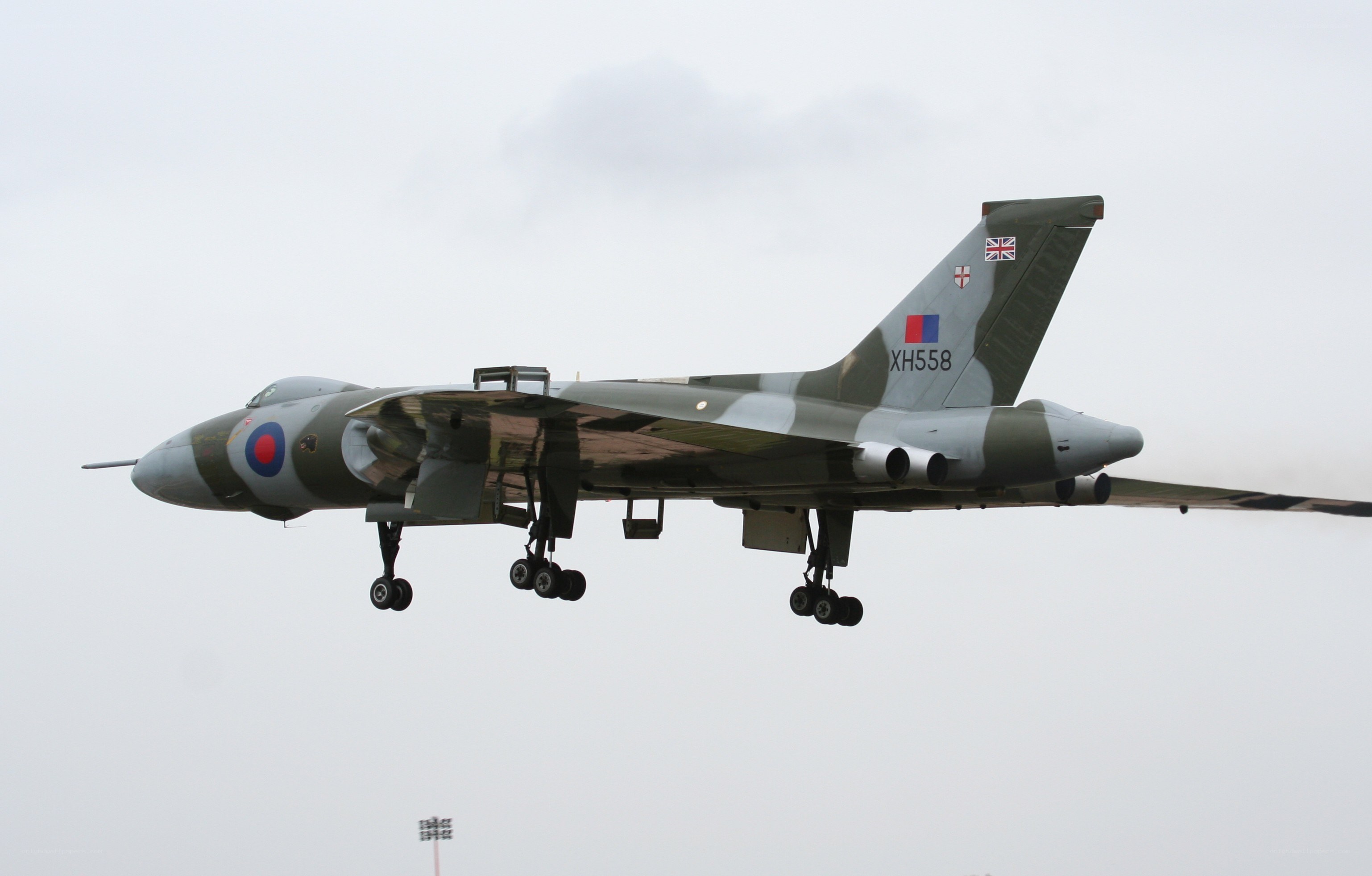 Vulcan bomber in flight