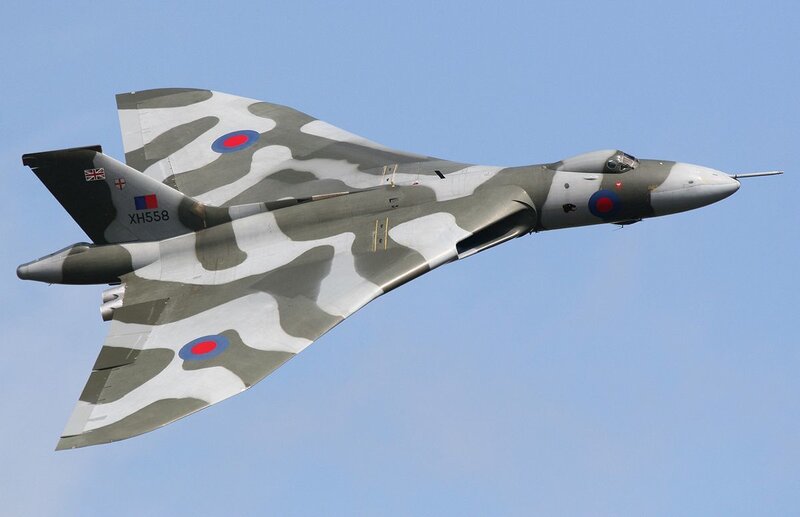 Vulcan bomber in flight