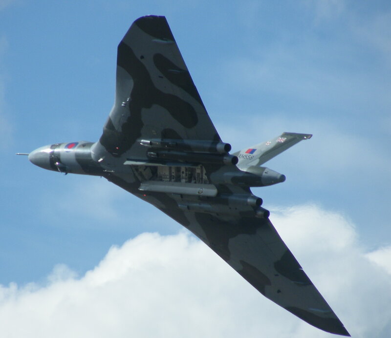Vulcan bomber in flight