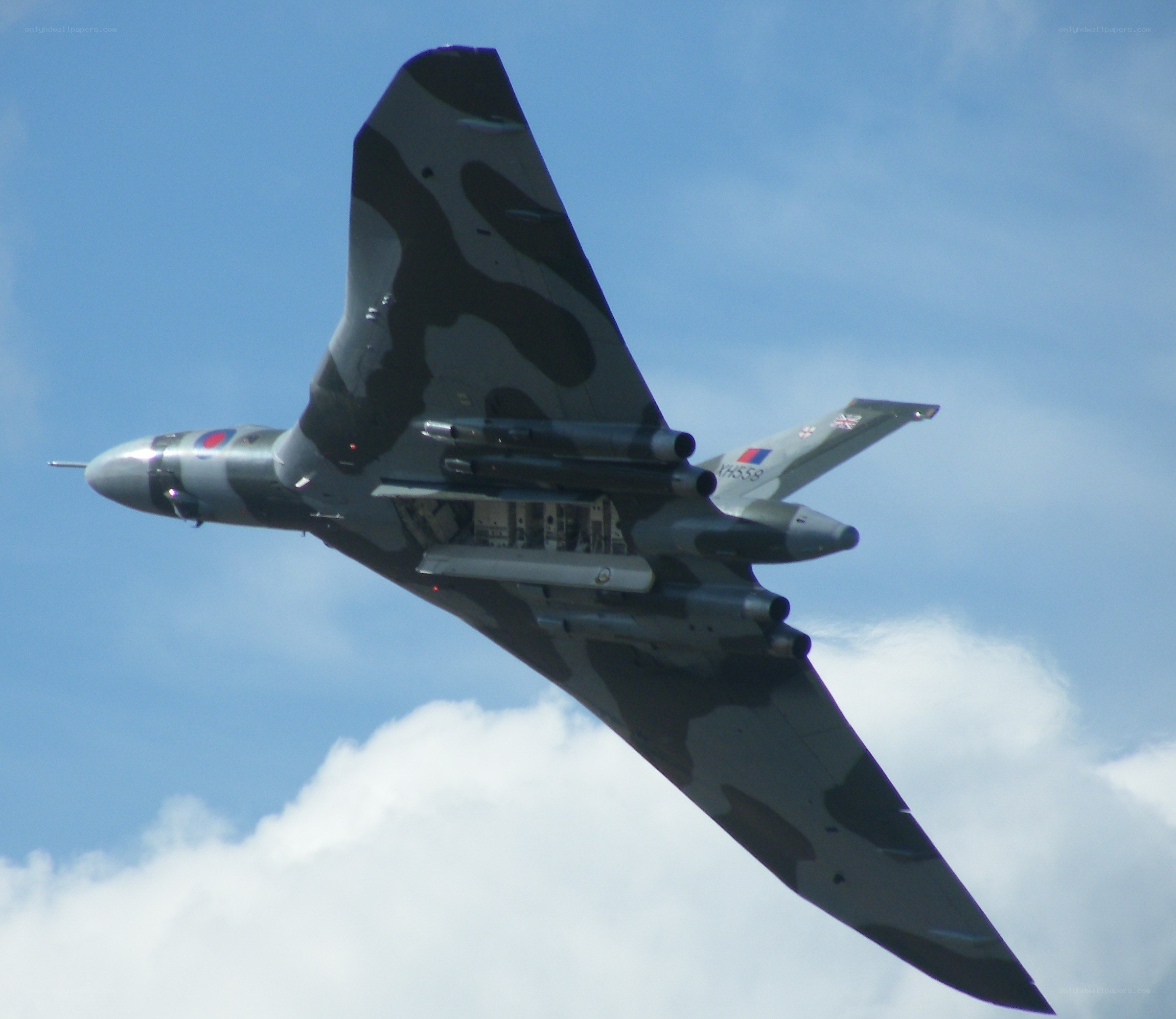 Vulcan bomber in flight