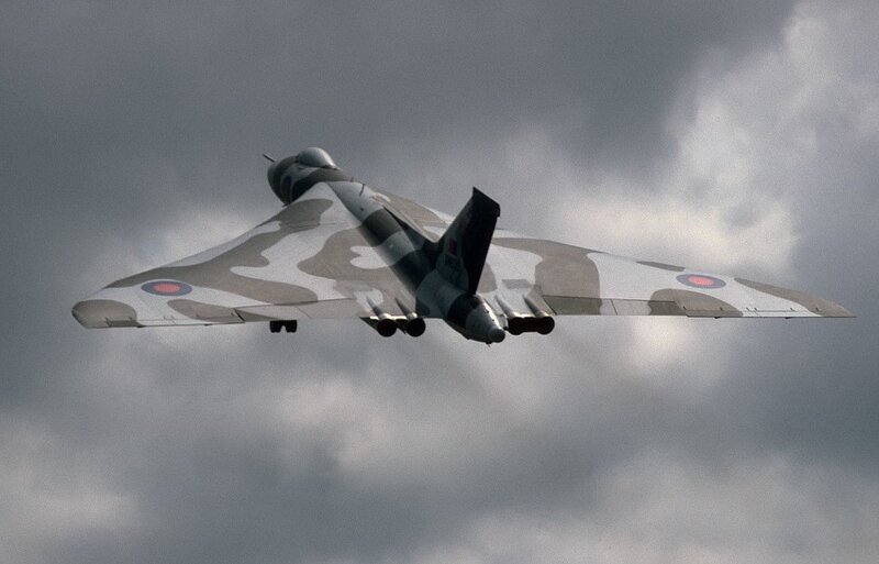 Vulcan bomber in flight