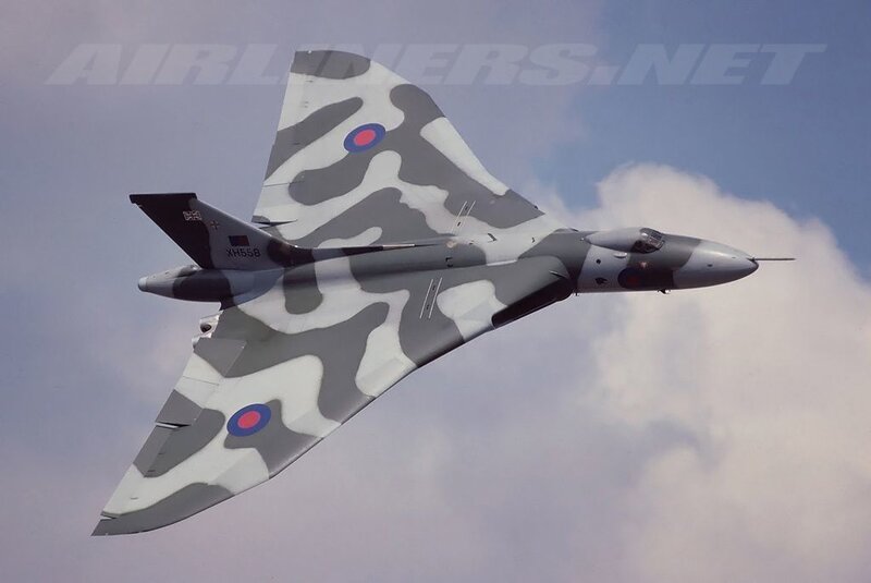 Vulcan bomber in flight