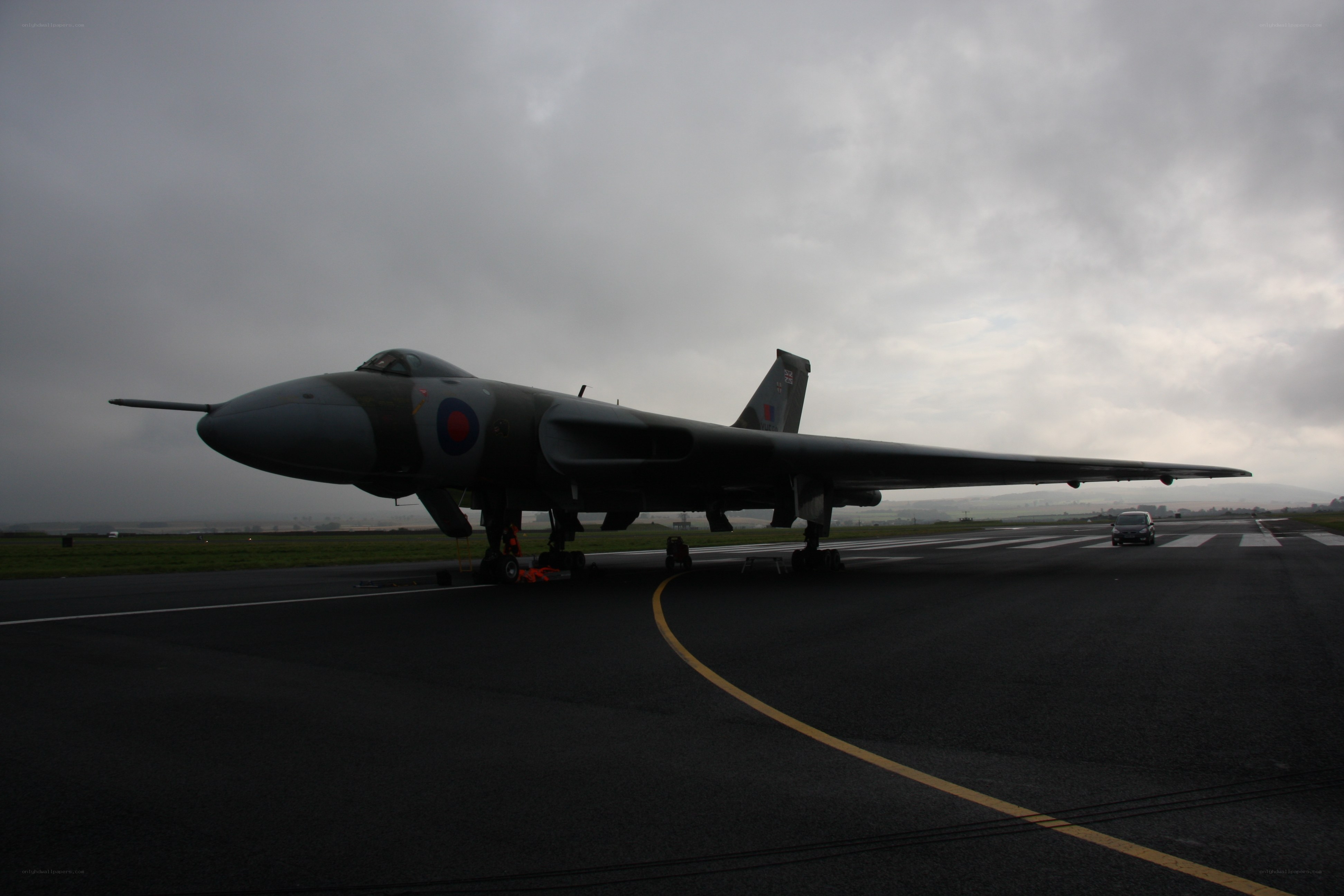 Vulcan bomber on airfield