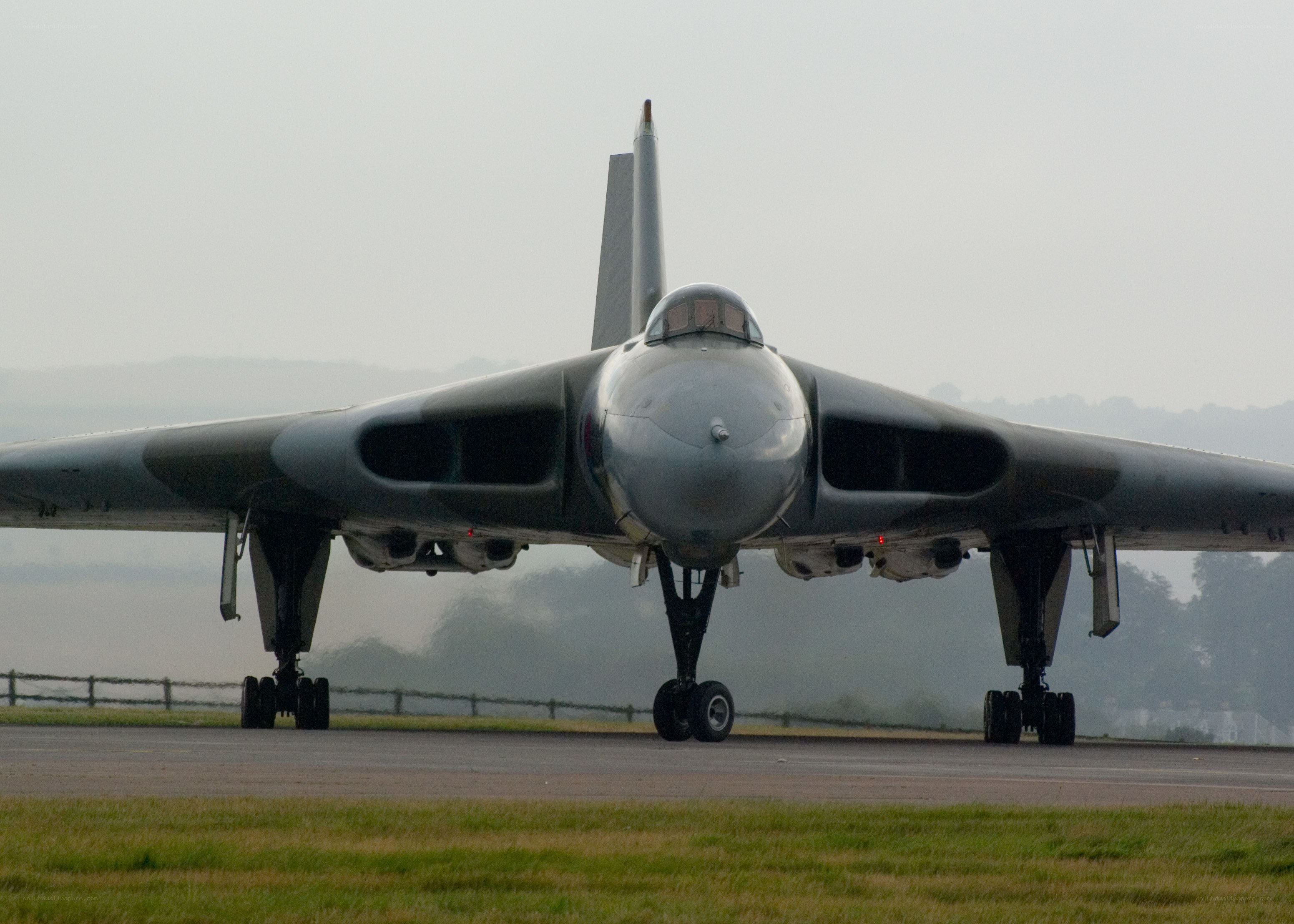 Vulcan bomber on runway