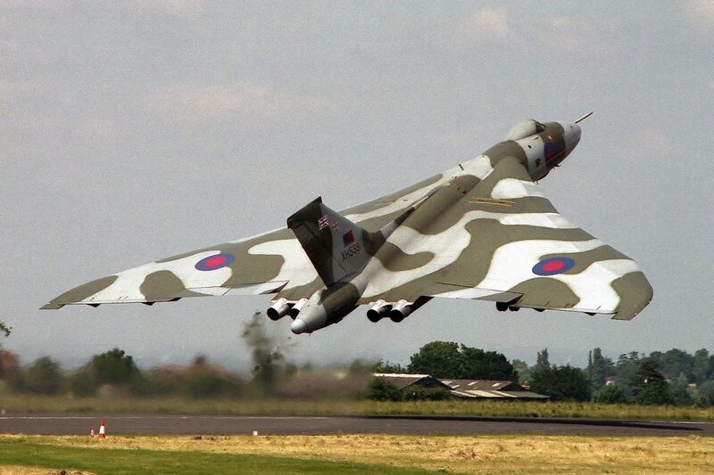 Vulcan bomber taking off