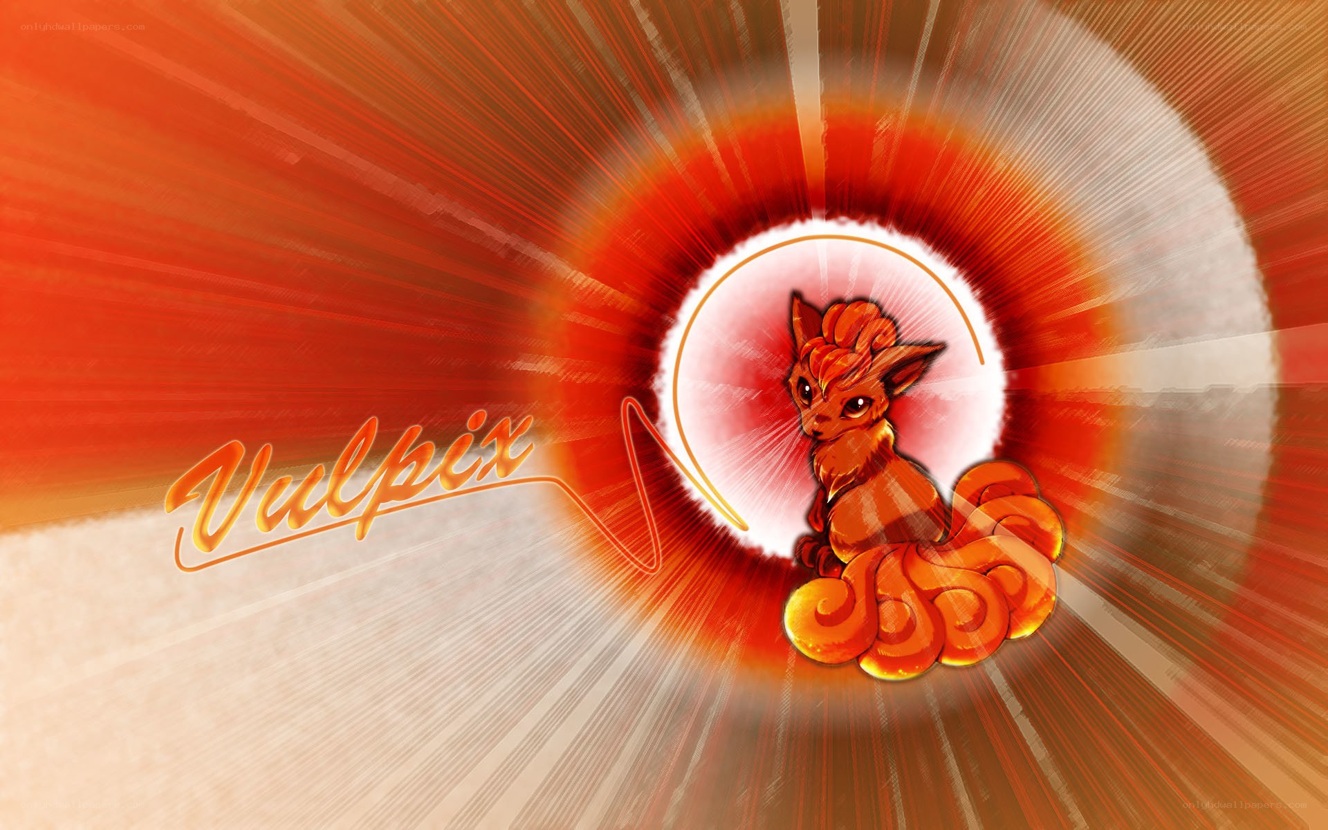 Vulpix in fiery aura