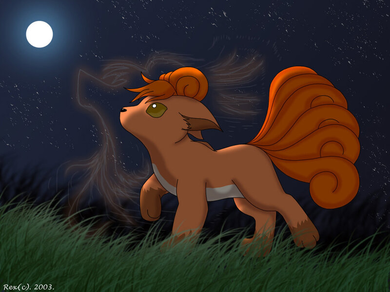 Vulpix under the moon