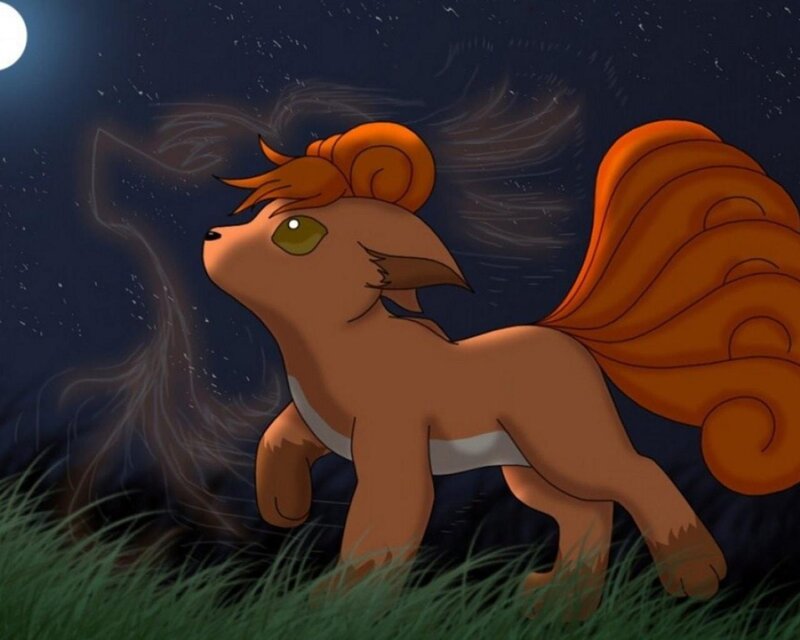 Vulpix under the moonlight